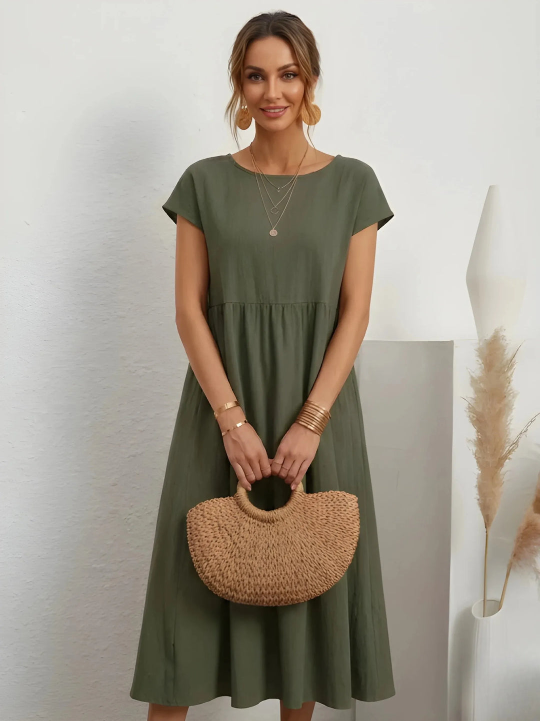 Damen Stilvolles, figurschmeichelndes Sommer-Maxikleid für mit bequemer Passform